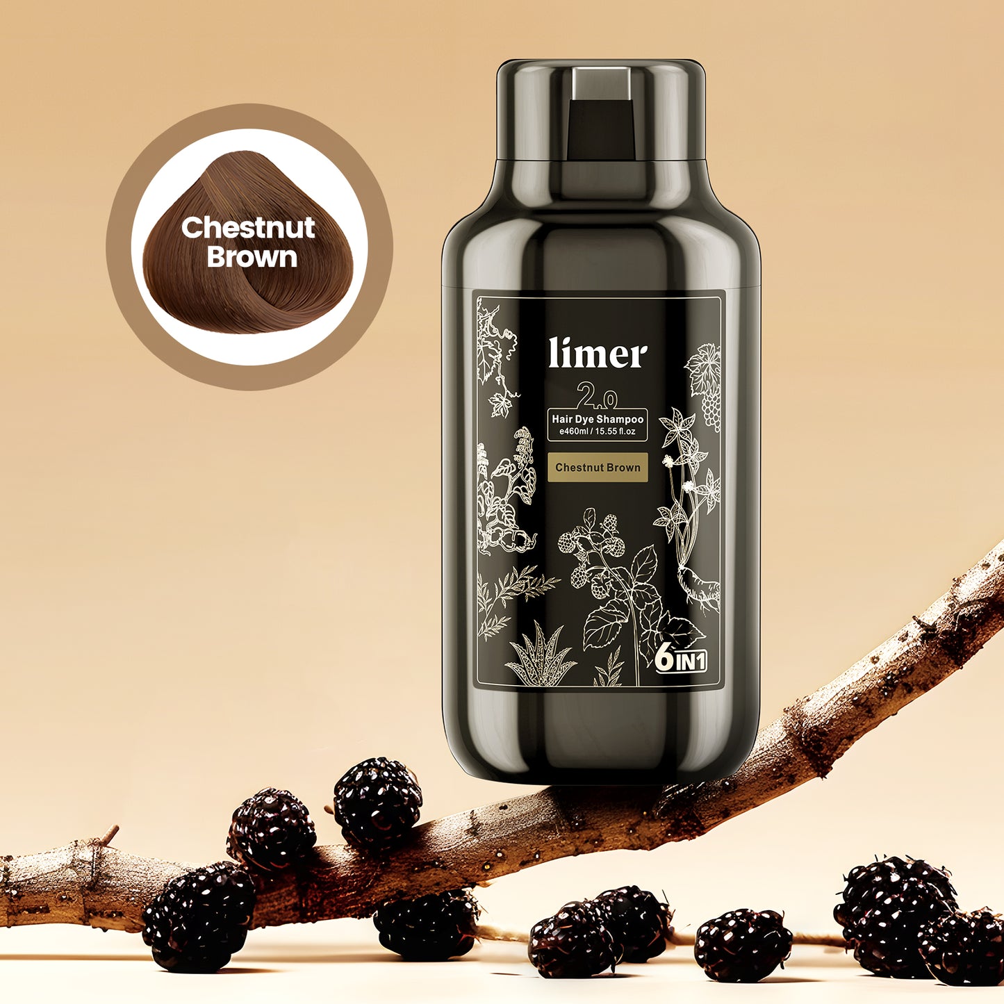 Chestnut Brown Hair Dye Shampoo
