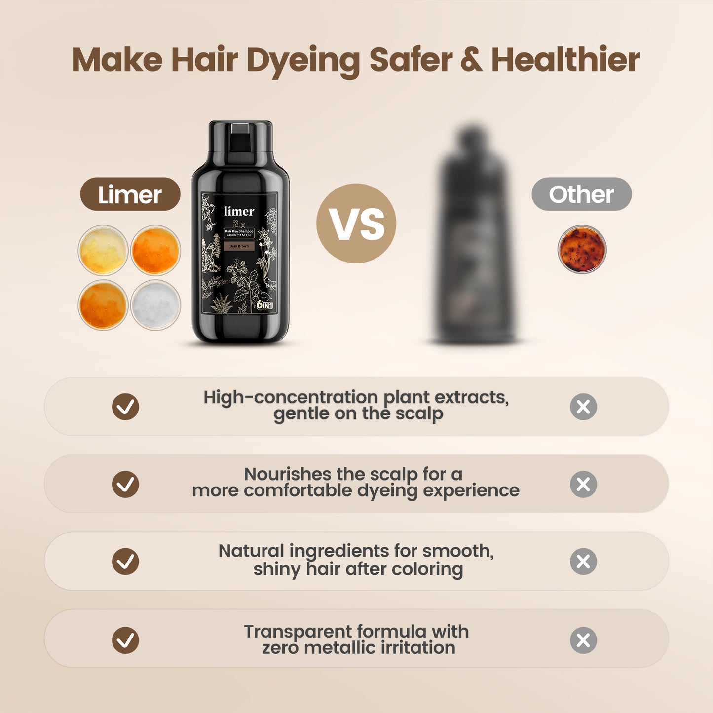 Chestnut Brown Hair Dye Shampoo