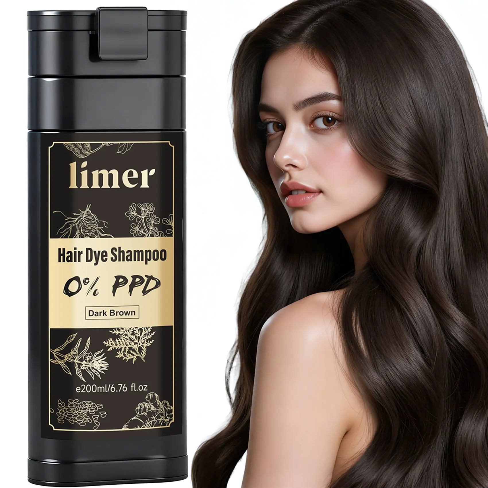 0% PPD 200ML Hair Dye Shampoo Limer-global