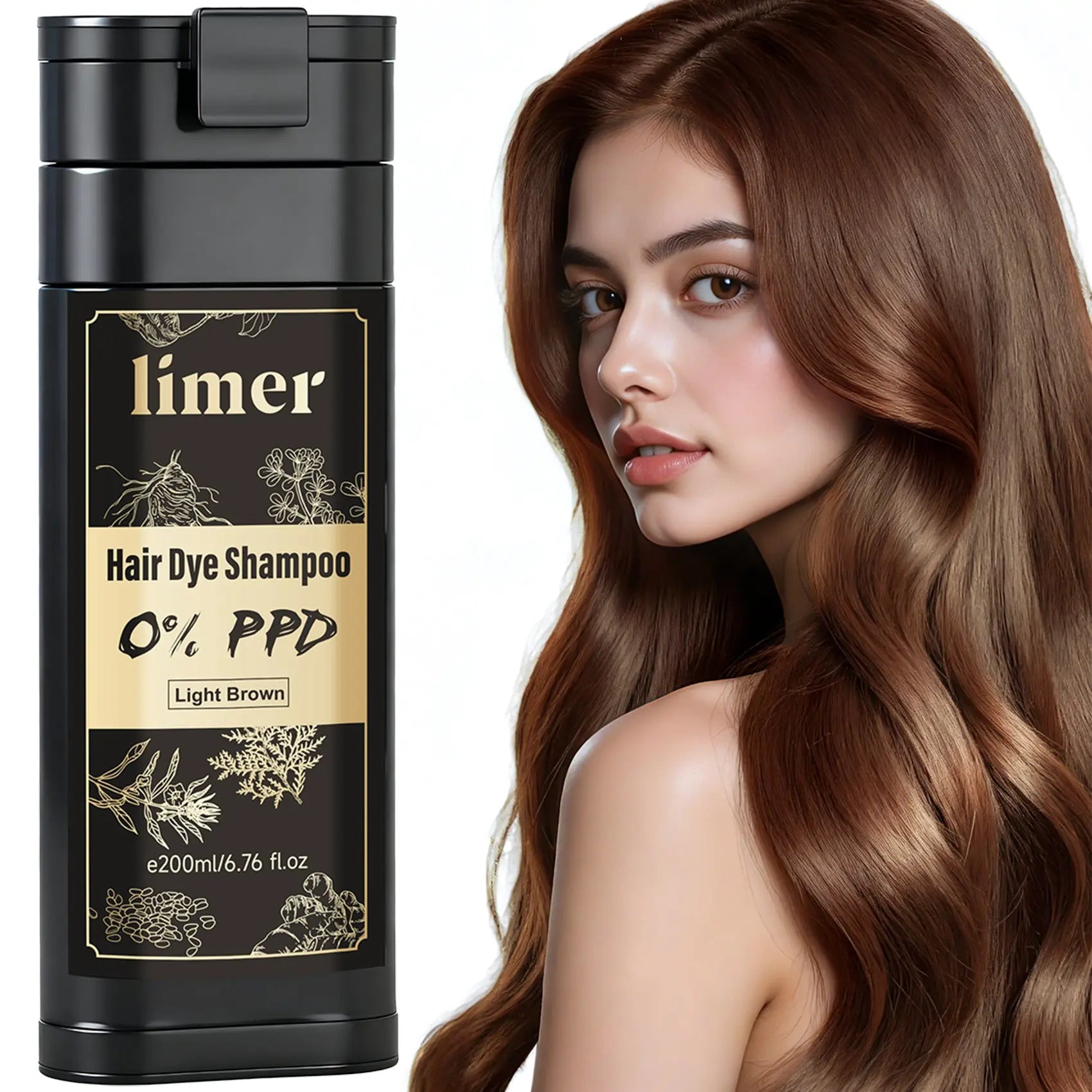 0% PPD 200ML Hair Dye Shampoo Limer-global