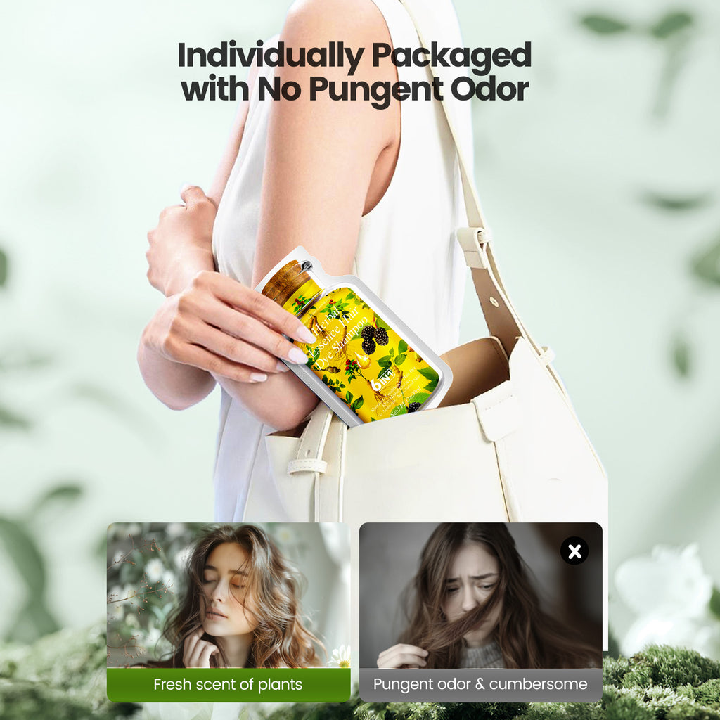 Clear-Water Rinse Hair Dye Travel-Size Hair Dye Shampoo 6 in 1 (10 Packs) - Purple