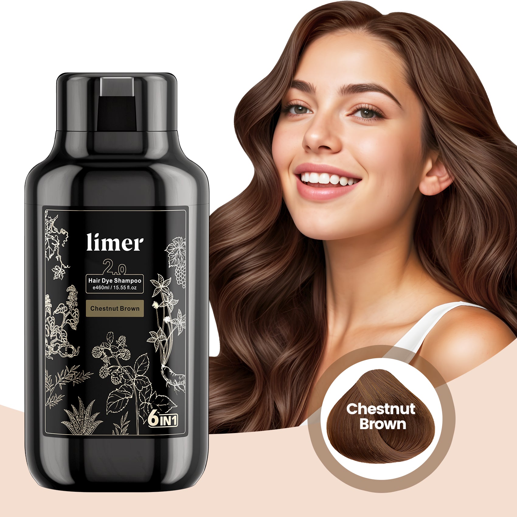 Clear-Water Rinse Hair Dye 460ML Multicolor Hair Dye Shampoo - Cover Gray Hair