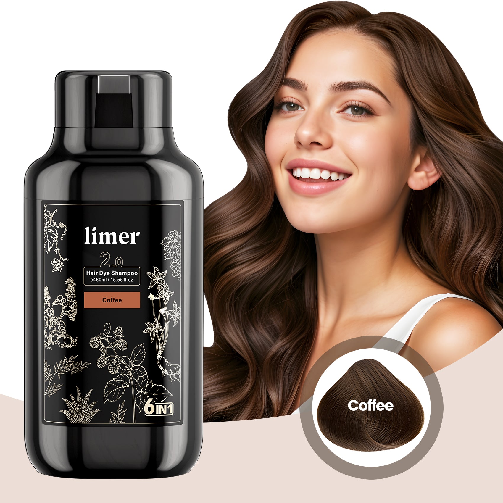 Clear-Water Rinse Hair Dye 460ML Multicolor Hair Dye Shampoo - Cover Gray Hair