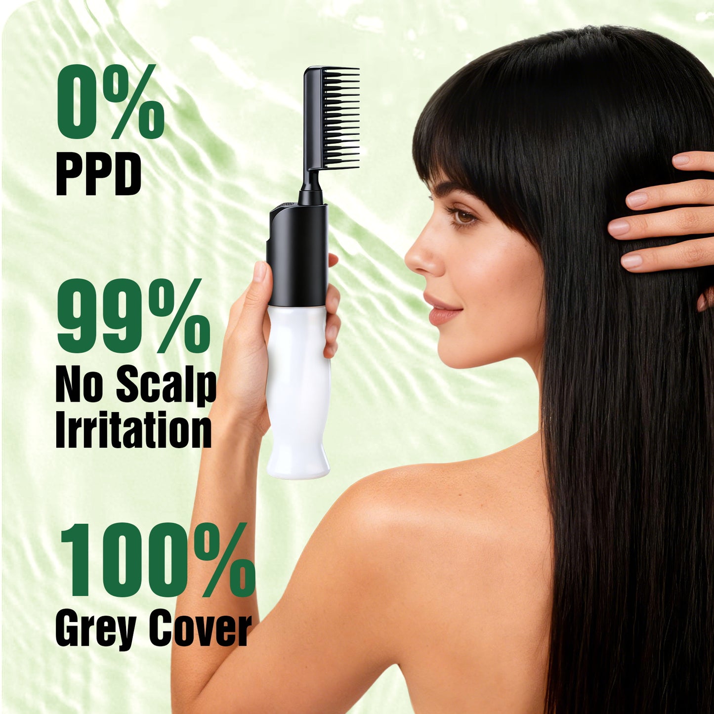 0% PPD Color Comb for Hair Dye - Natural Black