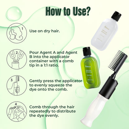 0% PPD Color Comb for Hair Dye - Natural Black